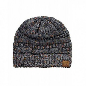 Shadana's Collection CC Womens Warm Confetti Chunky Ombre Knit Beanie Hat Cap - Grey - CR187RN7220