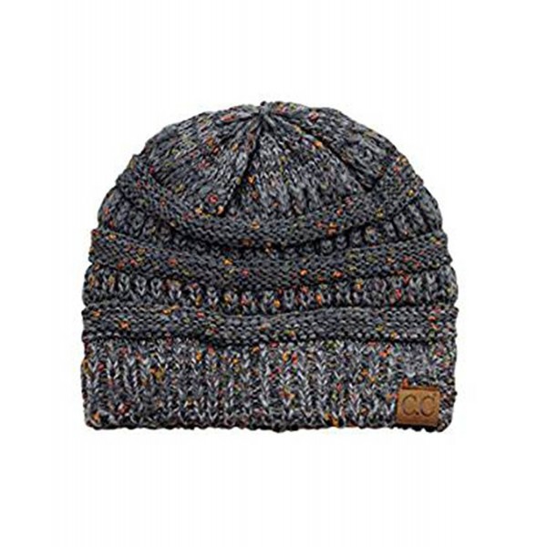Shadana's Collection CC Womens Warm Confetti Chunky Ombre Knit Beanie Hat Cap - Grey - CR187RN7220