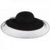 Gemvie Women's Wool Wide Brim Gauze Cover Church Bowler Floopy Cloche Hat 22.8" - Black - CI187XYUSH8