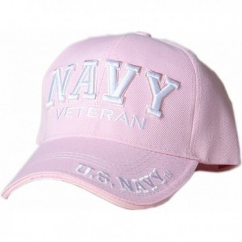 K & S Unique U.S. Navy Veteran Text Shadow Mens Cap - Pink - CS11P0B48JZ