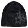 SOMALER Beanie Hats For Women Winter Knit Beanie Hat Silver Sparkles Fall Wool Hat - Black - C2186HIIQEK