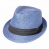 The Hatter Company Straw Fedora Hat- Blue - C31190HR22P