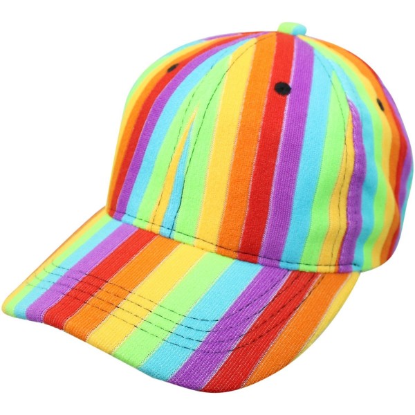 Rainbow Striped Baseball Cap Hat - CR110JODL0F