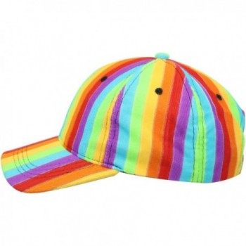 Rainbow Striped Baseball Cap Hat in Women's Baseball Caps