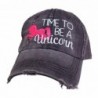 Loaded Lids Women's Time To Be a Unicorn Embroidered Baseball Cap - Grey/White/Pink - CJ186WYH05R