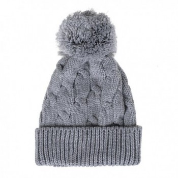 WITHMOONS Knitted Twisted Bobble Slouchy