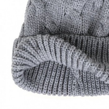 WITHMOONS Knitted Twisted Bobble Slouchy in Women's Skullies & Beanies