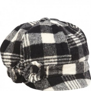 MAGID Women's Plaid Jockey Cap - Black - C611H00PPAJ