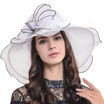 Two tone Church Wedding Bridal Bowknot White in Women's Sun Hats