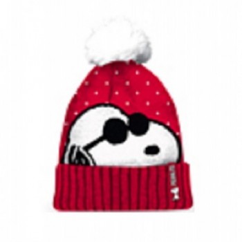 Peanuts Ladies Cool Dude Snoopy Licensed Pom Pom Hat - C512O3K02E0