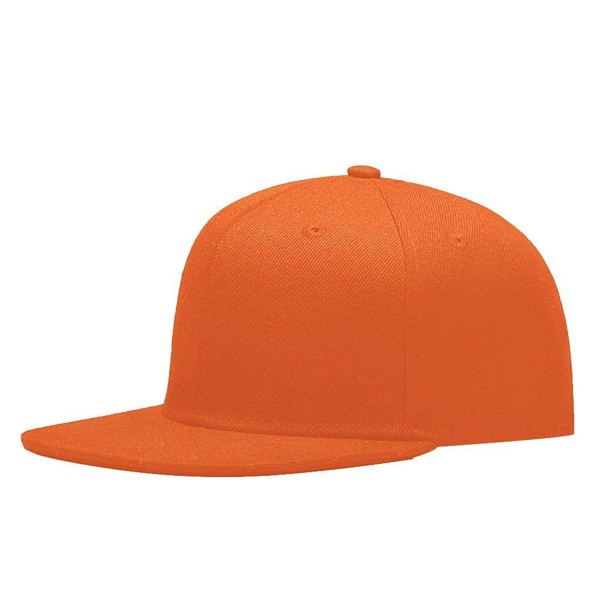 Baseball Caps Adjustable Flat Edge - Orange - CB11XH8DES9