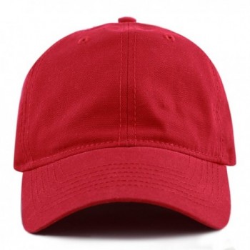 THE HAT DEPOT 100% Cotton Canvas 6-Panel Low-Profile Adjustable Dad Baseball Cap - Red - CL180DMXHNK