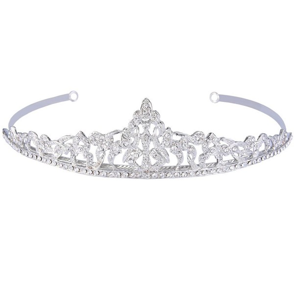 EVER FAITH Women's Austrian Crystal Party Fashion Floral Bridal Hair Band Clear Silver-Tone - C711RSDTM5N