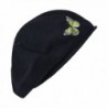 Landana Headscarves Green Butterfly On Beret For Women 100% Cotton - Black - C812JTNURNP