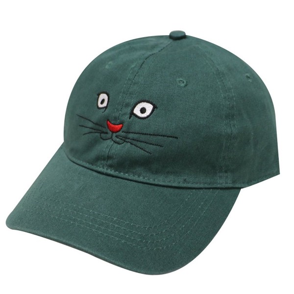 City Hunter C104 Cat Face Cotton Baseball Caps 18 Colors - Hunter Green - CP17Z5H6E52