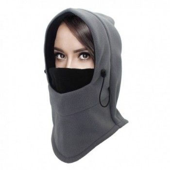 Gutapo Heavyweight Balaclava Ski Face Mask Fleece Hood Men Women Kids Windproof - Grey+black - CJ189TR0ZN5