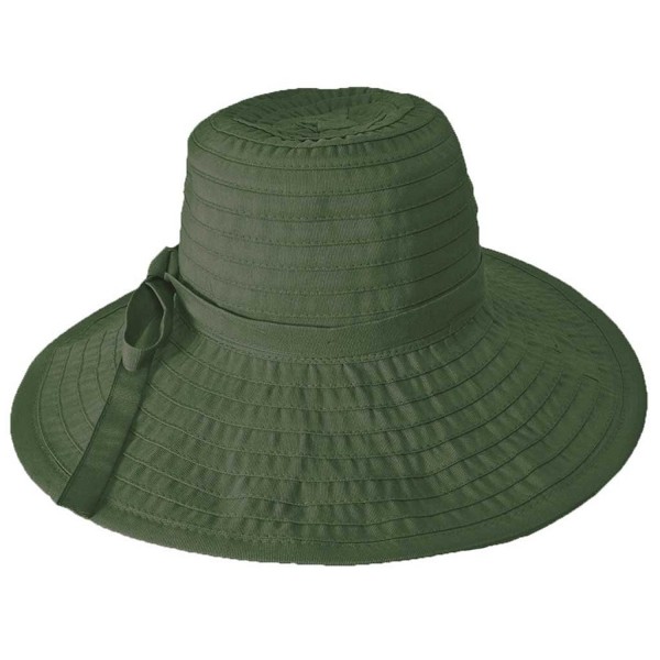 hat.a.girl Solid Packable Ribbon Crusher Travel Hat with 4" Brim - HS238 - Sage - CW112HJLZBH