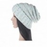 Broadmix Unisex Winter Slouchy Beanie Warm Oversized Confetti Chunky Cable Knit Skull Cap - Light Blue - C2186YN40ED