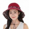 BOBIBI Womens Sun Hat Summer Reversible UPF 50+ Beach Hat Foldable Wide Brim Cap With Neck Cord - Wine - CF183Y0H3ST