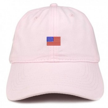 Trendy Apparel Shop US American Flag Small Embroidered Dad Hat Patriotic Cap - Light Pink - C5185HQOQE4