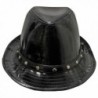 Black Patent Leather Fedora Hat