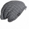 Z&s Chic Men Stripe Long Slouchy Knit Beanie Winter Hat B5011 - Light Gray - CM1262WLO33