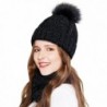 Beanies Women Winter Warm Knit Hats Ski Cap Infinity Scarf Set - Black - C1186TU2GDS