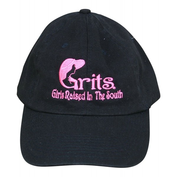 Grits Womens Girls Raised In The South Baseball Cap - Black - CU129UNDADH