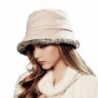 Kenmont Winter Women Warm Wool Bucket Hat Billycock Dicer Faux Fur Cap (Pale Pinkish Grey) - CP11OBW4399