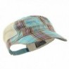 Mega Cap Women's Sky Blue Plaid Cadet Cap w/Mesh Back - C111U7HG1JH