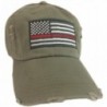 BlvdNorth Thin Red Line American Flag Hat cap Olive Green Support firefighters - CT12BHIOHDV