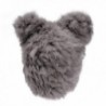 ZLYC Women Fashion Winter Warm Ribbit Fur Knitted Panda Hat Fur Coassack Beanie Cap - Gray - C111QAEYC3H