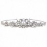 EVER FAITH Women's Austrian Crystal Vintage Inspired Flower Knot Hair Band Tiara Clear Silver-Tone - CN12N1J6MPP