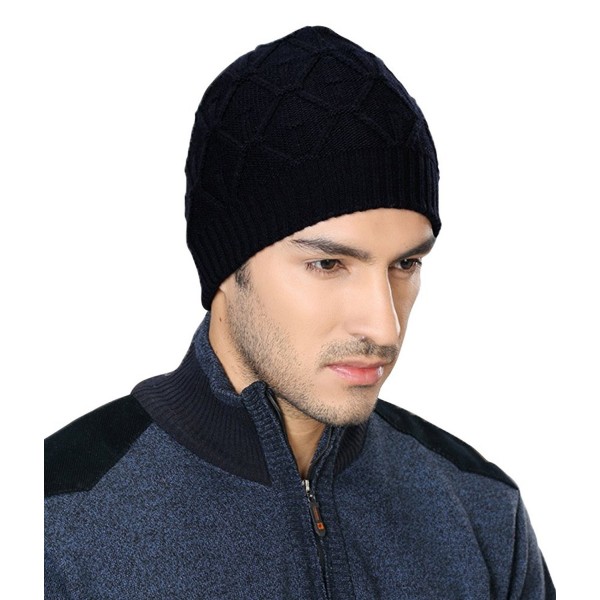 Men's Sport Knit Game Double Sides Can Wear Beanie Hat - Black_1 ...