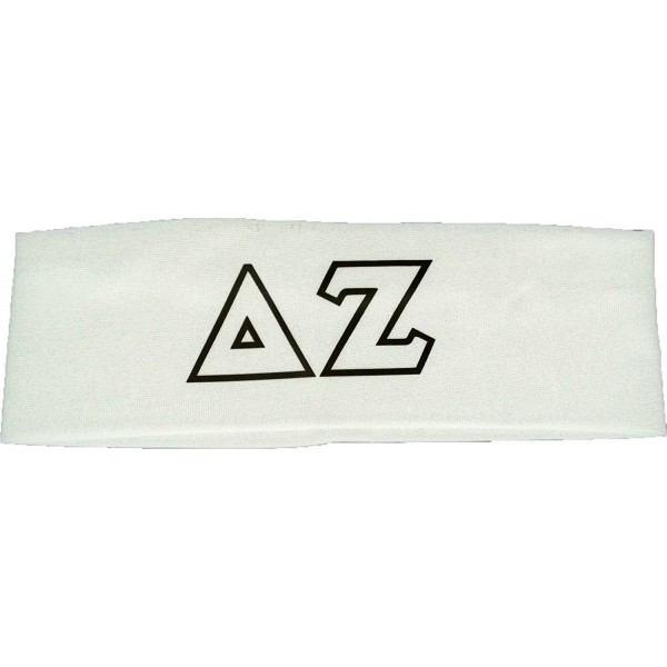 Delta Zeta Sorority Greek Letters Headband - White - CU11JXD7RHB