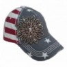 Olive & Pique Large Rhinestone Flower Bling USA Theme Patriotic Baseball Cap - Red White Blue - CY129E4QKY9