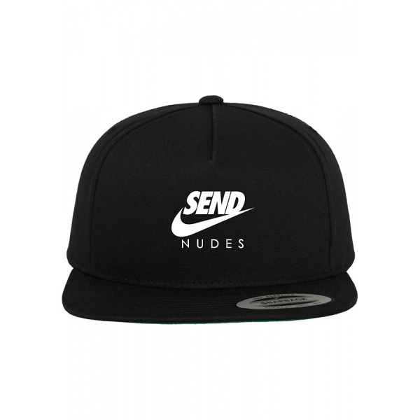 Send Nudes Snapback Hat Cap - Black - C617Y0H7EMI