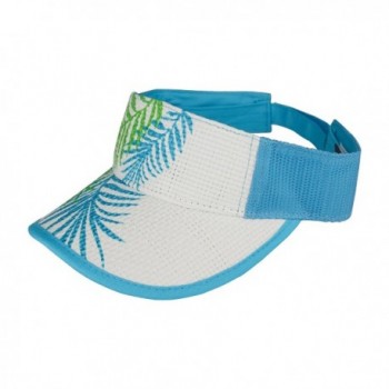 Women's Pro Style Straw Print/Mesh Visor-8415 - Blue - CQ12EZQA6GX