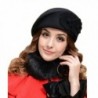 Santwo Women's Winter Beret Warm Wool Cap Hat Elegant British Style Solid Color - Black - C112N2F8D4A