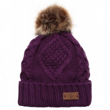 Womens Winter Fleece Knitted Beanie in Women's Skullies & Beanies