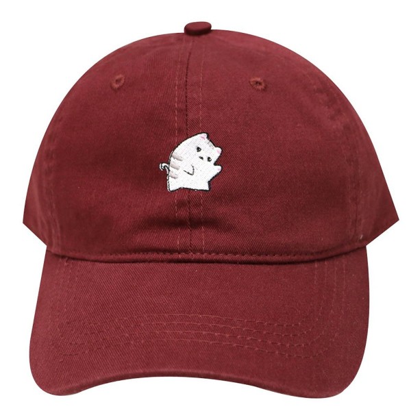 City Hunter C104 Cute Cat Cotton Baseball Dad Cap 25 Colors - Burgundy - C2183OE386E