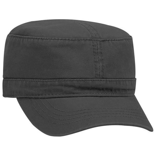 Otto Superior Garment Washed Cotton Twill Military Cap - Black - CQ187I84KLD