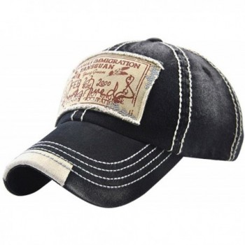 MINAKOLIFE Mens Vintage Distressed Denim Cotton Baseball Cap Trucker Hat - Black - C211TNQW42B