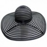 Black & Sheer Striped Wide Brim Floppy Hat - CW11JCGRP1R