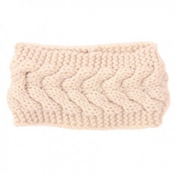 Evaliana Winter Crochet Headband Braided Twist Hairband Yarn Ear Warmer Headwrap - Beige - C512N0HC5CM