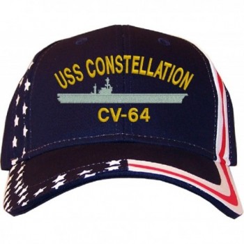 Spiffy Custom Gifts USS Constellation CV-64 Stars & Stripes Baseball Cap Navy - CJ12LC85ETH