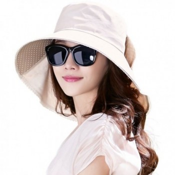 SIGGI Summer Bill Flap Cap UPF 50+ Cotton Sun Hat With Neck Cover Cord For Women - 69053_beige - CM128KSCMZL