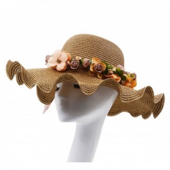 Vegali Summer Beach Sun Hat - Brown - CE12KHP4LY5