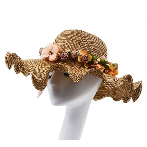 Vegali Summer Beach Sun Hat - Brown - CE12KHP4LY5