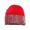 NYFASHION101 Solid Color Rhinestone Studded Winter Warm Cuff Skull Cap Beanie Hat - Red - CD129I19HKR